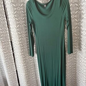 SHEIN Forest Green Long Sleeve Maxi Dress